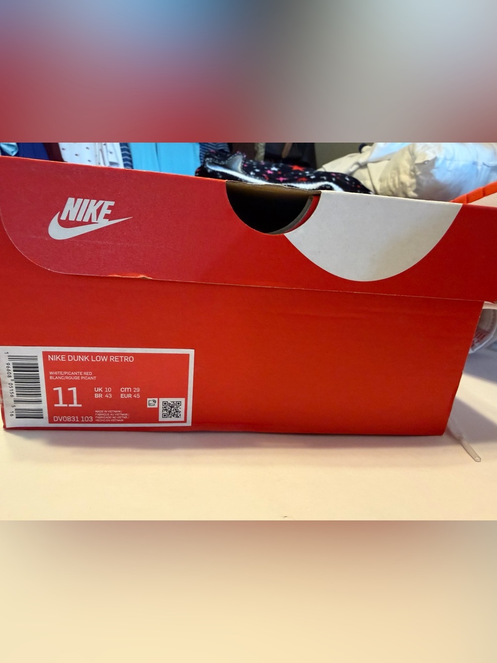 Nike Dunk Low Retro White with Orange Swoosh - Picture 4 of 6